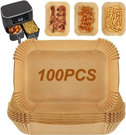 100pcs Square Air Fryer Liners Disposable, Air Fryer Parchment Paper Liners Air Fryer Accessories Compatible with Ninja AF300UK AF400UK, Salter a