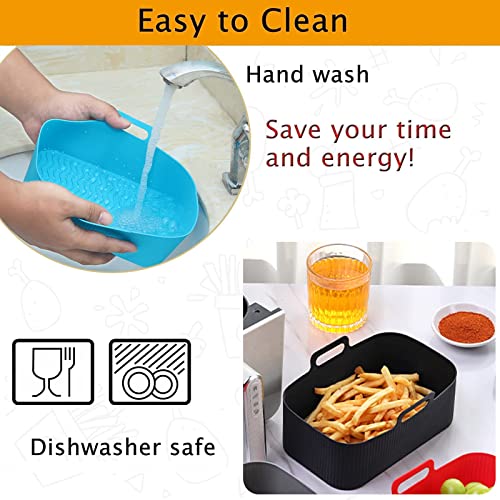 Silicone Air Fryer Liners for Ninja Air Fryer Dual, Ninja Air Fryer Accessories, Reusable Air Fryer Silicone Liner, Airfryer Liners Airfryer Acce