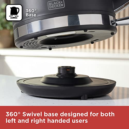 BLACK+DECKER BXKE10071GB Jug Kettle With 1.7L Capacity, 3KW, Black