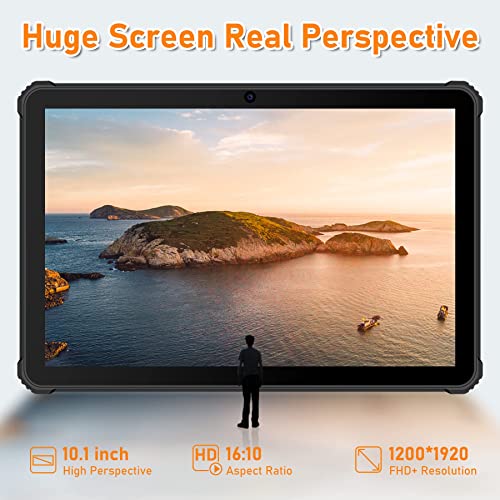 Tablet 10.1 Inch OUKITEL RT1, 10000mAh Large Battery, Octa-Core 4GB RAM + 64GB ROM, 1920x1200 FHD+ Rugged Tablet, 16+16MP Camera, Dual 4G SIM+5G