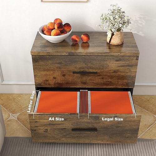 Panana 2-Drawer Wood Lateral File Cabinet, Filing Cabinets Anti-Tilt Mechanism for Home Office Storage Organization, Accommodates Letter/A4/Legal