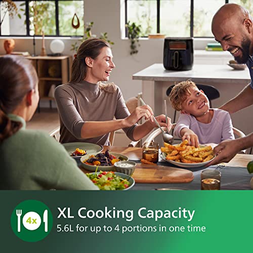 Philips Airfryer 3000 Series XL, 5.6 L, See-through window, 14-in-1 Cooking Functions, 90%* Less fat with RapidAir Technology, Recipe app, Easy t