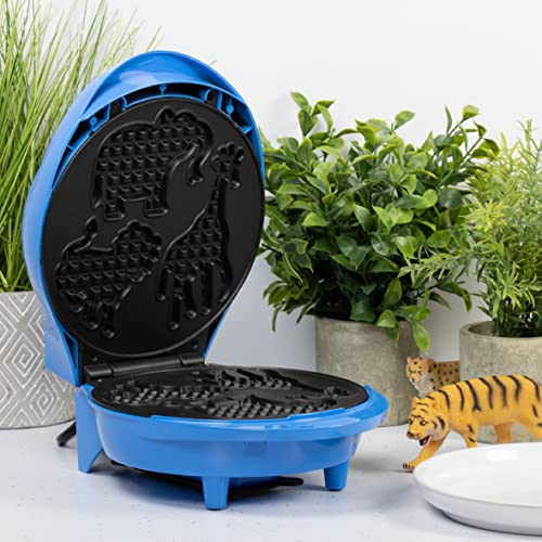 Animal Planet Waffle Makers / 3 in 1 Animal Shaped Waffle Iron/Cool Touch Handle/Non-Stick Coating/Cord Storage/Anti-Slip Feet (Safari)