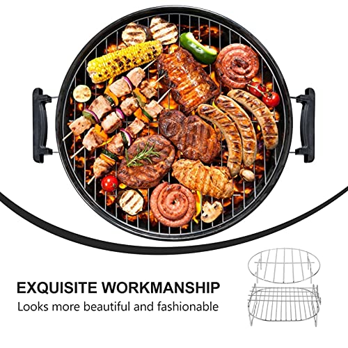 DOITOOL 2pcs Air Fryer Rack Set Double Layer Rack with Skewer Stainless Steel Steaming Rack Trivet Stand Steamer Rack Air Fryer Accessories (8 In