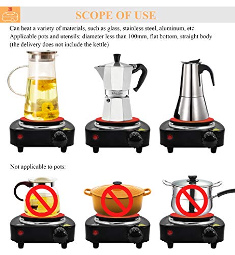 MXBAOHENG Portable Electric Stove 500W Coffee Heater Electric Moka Pot Base Coffee Stove Heat Plate Adjustable Temperature Cookware Adapter Elect