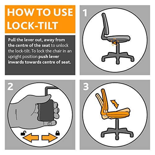 Office Hippo Home Office Chair, Study Chair, Computer Chair, Reclining Chair, Breathable Mesh, Swivel Chair, Adjustable Chair with Arms and Back