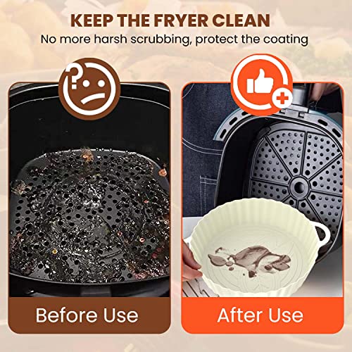 Homestarry Silicone Air Fryer Liner, 2Pcs Air Fryer Liners Reusable Silicone Pot, 8.3" Air Fryer Food Grade Silicone Baking Tray Coking Accessori