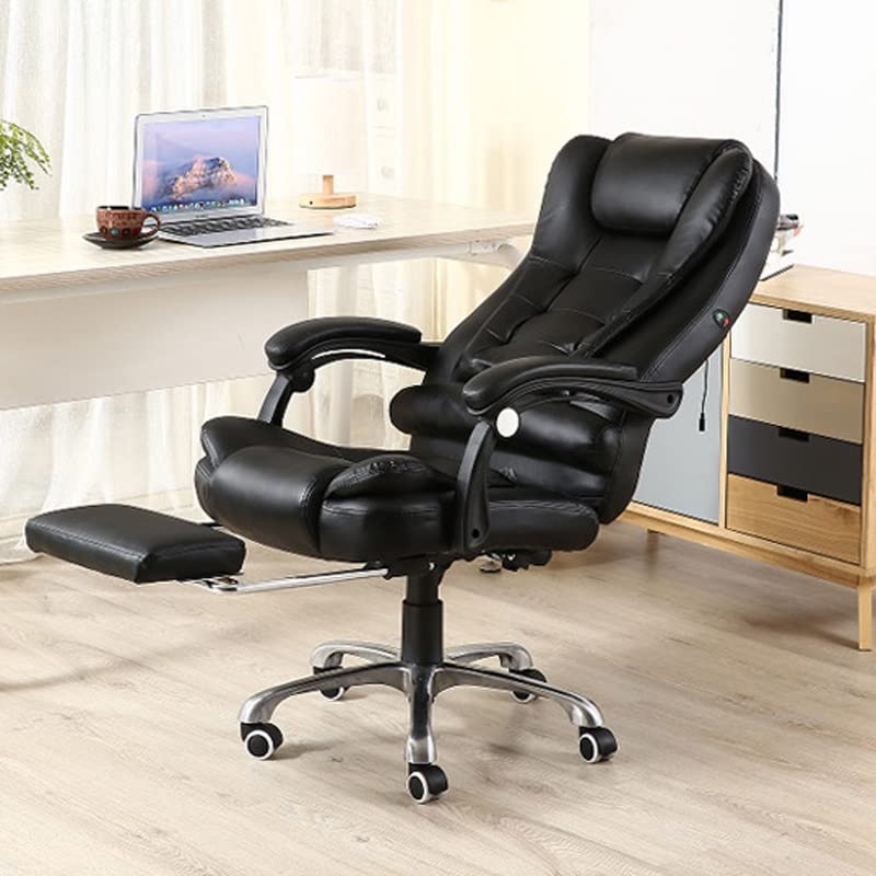 LEIGE Gaming Chair Massage Synthetic Leather Office Chair Home Reclining Computer Boss Chair Swivel Lifting