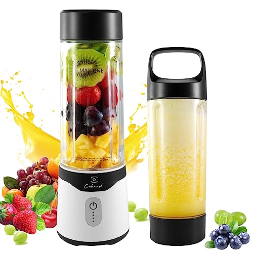 COKUNST Portable Blender for Smoothies and Shakes, 18 Oz Personal Blender with 6 Blades and Type-C Rechargeable, Portable Mixer Cup Fruit Juicer