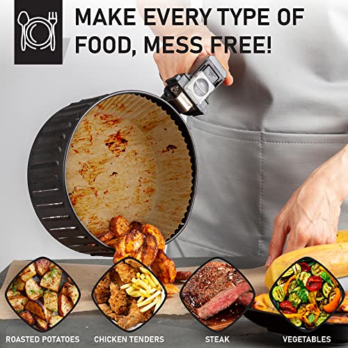 Air Fryer Liners (6.5 inch), 125PCS Airfryer Liners, Disposable Air Fryer Paper Liners, Food Grade Air Fryer Parchment Paper Liners, Compatible w