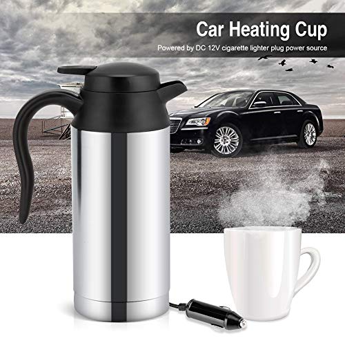 Car Electric Kettle - Portable Stainless Steel Electric Car Kettle Heating Cup Coffee Mug Travel Water Bottle for Tea Coffee Hot Water Drinking 7
