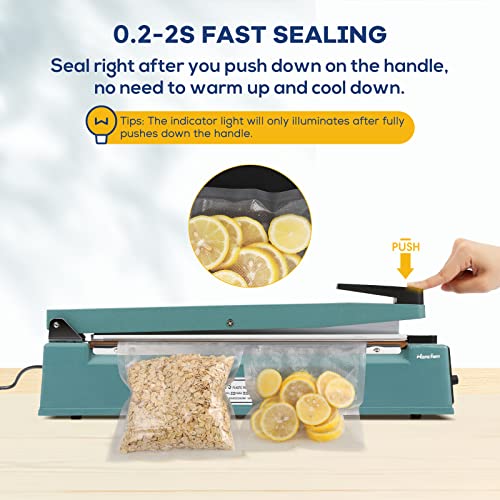 Hanchen Heat Sealer Machine 500mm/19.6inch Plastic Bag Sealer Heat Hand-Pressure Bag Sealing Machine 800W 40times/min with CE 220V WNQ-177-1