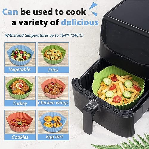 Air Fryer Silicone Pot, 2 PCS Reusable Air Fryer Silicone Basket, 6.3inch Air Fryer Accessories for Oven, Microwave Cake Baking Pans, Home Kitche