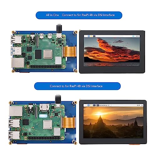 Airshi DSI QLED Display, 4.3 Inch 160 Degree IPS QLED Visual Backlit Dimmable Touch Screen for Motherboard
