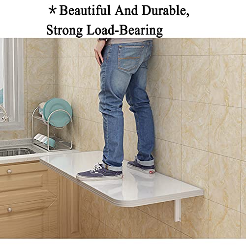 Wall Desk Fold Down, Wall Mounted Computer Desk, Stable Sturdy for Home, Office, Bathroom Folding Office Desk, White 21 Sizes (Color : White, Siz