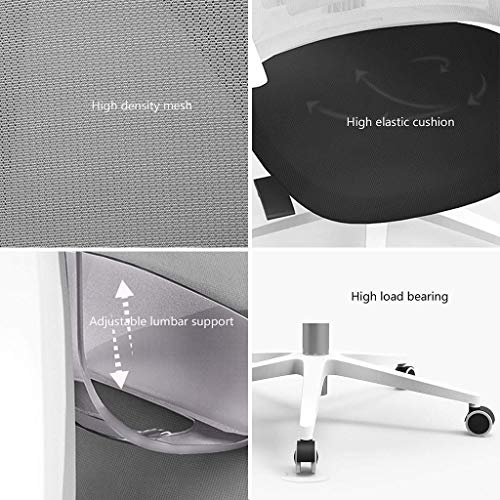 Mu Computer Chair,Home Office Chair Study Chair Office Chair Comfortable Chair Multi-Angle Reclining Adjustable Load Bearing 300Kg,White,60 * 60