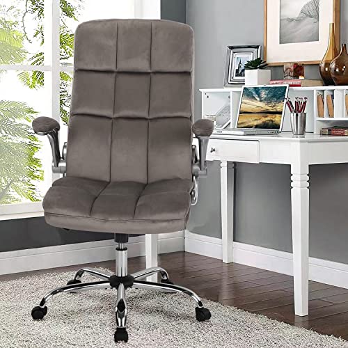 KCREAM Home Office Chair Executive Chair Frabic Computer Desk Chair, High Back Adjustable Tilt Angle and Flip-up Arms and Thick Padding for Comfo