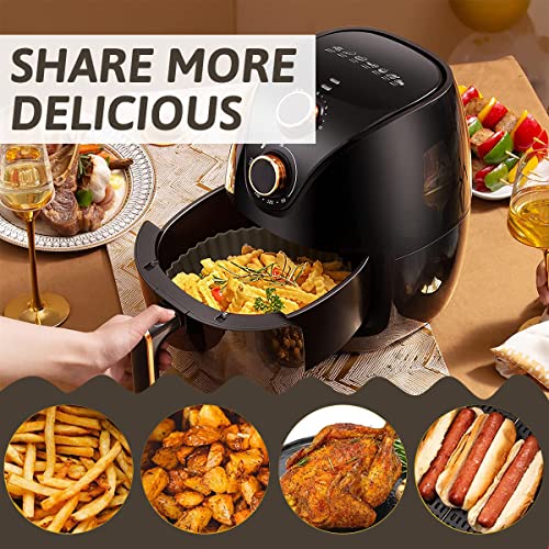 tannac Air Fryer Liner, 8.5 Inch~10 Inch Reusable Silicone Air Fryer Pot,Non-Stick Oil Filter Design 100% Food-Grade Kitchen Mat, 22cm Large Repl