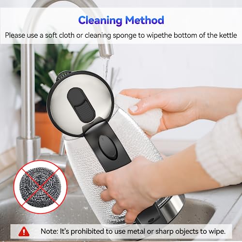 Haooair Electric Kettle Hammered Glasses Kettle, 1.8L Glass Tea Kettle 1200W Wide Opening, Limescale Inner liner Hot Water Boiler, LED Indicator