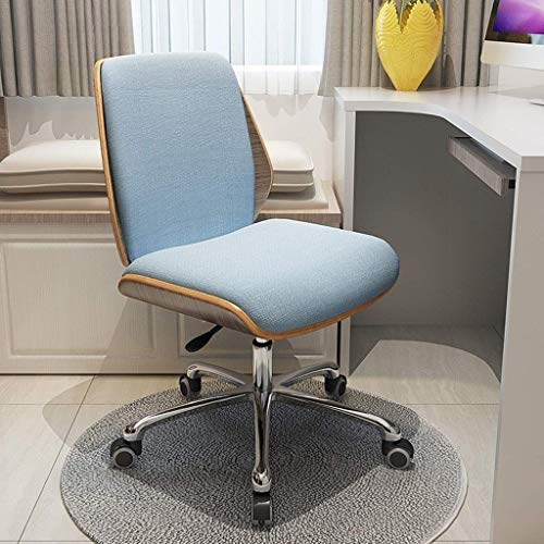 n/a Chairs,Office Swivel Chair with Castor Wheels and Adjustable Height (Color : Blue, Size : 77 * 56cm)