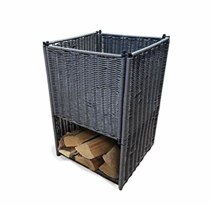 Scott & Rye - 2 Tier Log Store Basket - Woven with Metal Frame. Colour : Grey