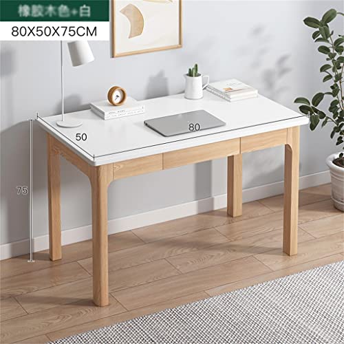 N/A Solid Wood Desk Home Desktop Computer Desk Small Apartment Writing Desk Bedroom Study Table Without Chair (Color : D, Size : 80cm)