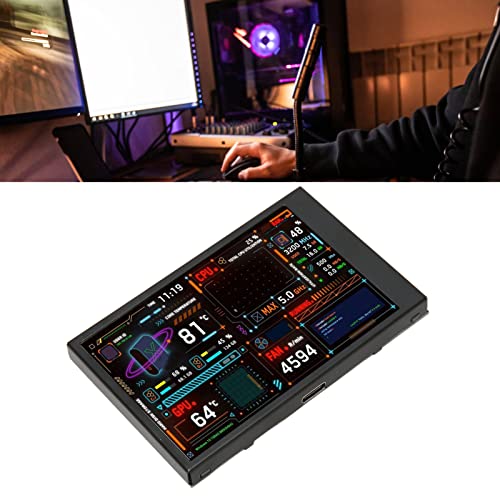 Airshi PC CPU Data Monitor, 3.5 Inch Computer Temperature Monitor Theme Editor for Gaming