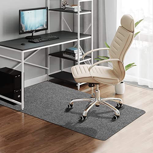 Office Chair Mat for Hardwood Floor, 55" × 35" Office Gaming Computer Desk Chair Mat, Dirt Resistant & Easy to Clean Dark Gray