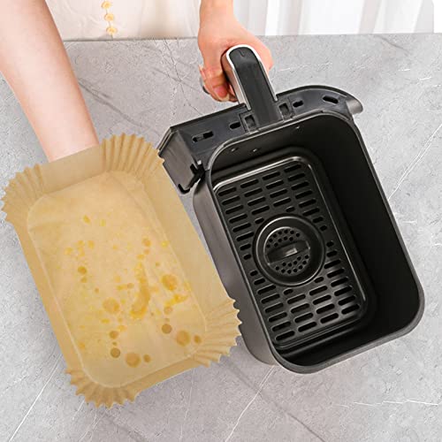 Honeueuen 100 PCS Air Fryer Disposable Paper Liners for Ninja Dual Air Fryer, Air Fryer Liners Rectangle 8.6 * 5.5in Air Fryer Disposable Paper L
