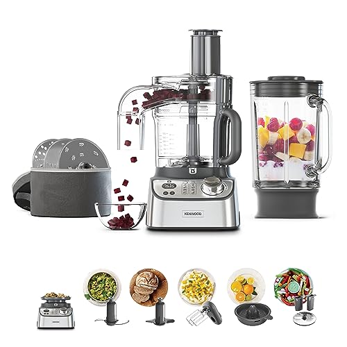 Kenwood MultiPro Express Weigh Food Processor, 8 Processing Tools, Variable Speed with Pulse Function, Integrated Digital Scales, Capacity 3L, FD