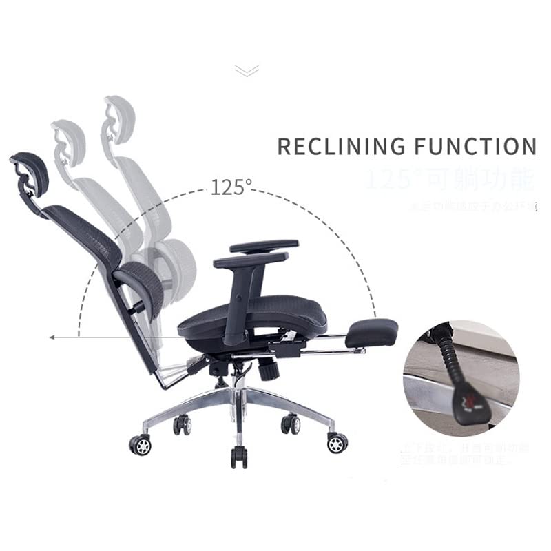 LEIGE Computer Chair Household Ergonomic Office Chair Reclining Lifting Swivel Mesh Staff Chair Chaise