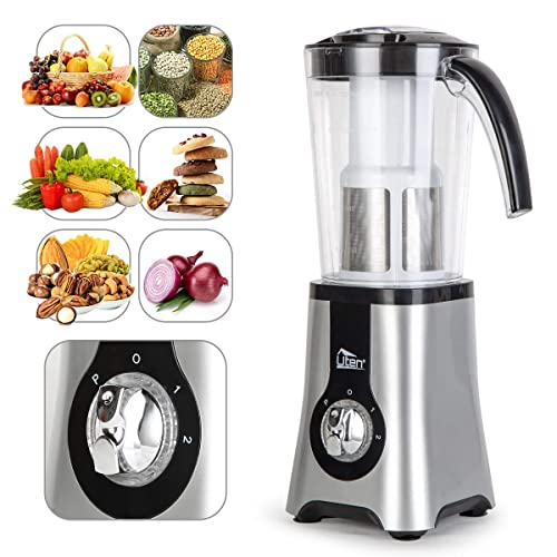 Jug Blenders, Uten Smoothie Blender with 1.25L Jug, Multi-Functional Smoothie Maker and Mixer for Juicers Fruit Vegetable 380W Automatic Blender