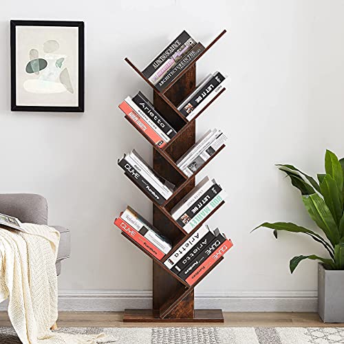 Tree-Shaped Floor-Standing Bookshelf Multifunctional Storage Rack for Home Office Multi-Layer Creative Display Rack
