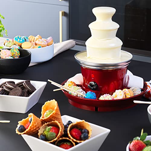 Giles & Posner EK3428G Electric Chocolate Fountain, 3 Tier Cascading Fondue Set with Hot Melting Pot Base, Party Dip & Share Machine, Mini Set In
