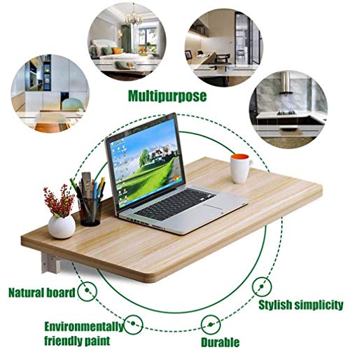 MYYINGELE Folding Wall-Mounted Drop-Leaf Table, Fold Down Floating Table Hanging Table Kitchen Dining Table Study Computer Deskfor Garage & Shed/