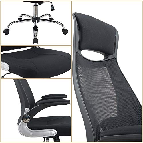 LZQDM High Back Mesh Office Chair with Adjustable Armrest Lumbar Support Headrest Swivel Task Desk Chair Computer Chair Guest Chairs Reception Ch