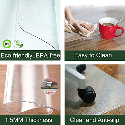 Office Chair Mat for Hardwood Floor,36" x 48" Clear Chair Mat Desk Chair Mat Transparent Hard Floor Chair mats for Home and Office
