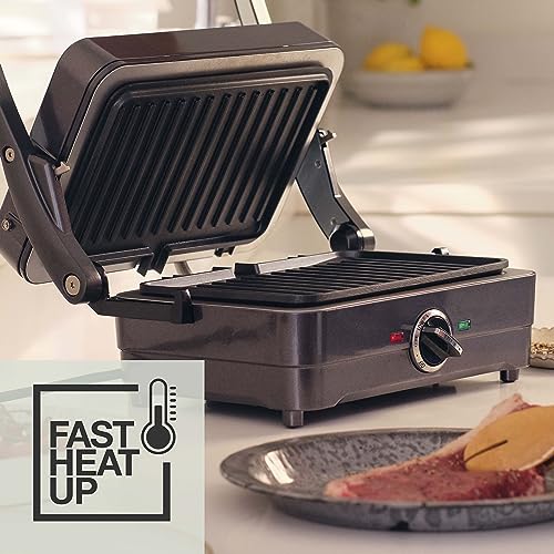 Cuisinart 2-in-1 Grill and Sandwich Maker, Non-Stick Removable Plates, Midnight Grey, GRSM4U