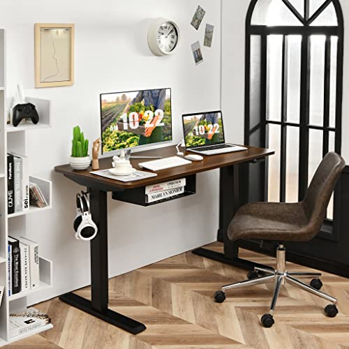 LEIGE 48" Electric Standing Desk Height Adjustable W/Control Panel & USB Portl Home Office (Color : Argento)