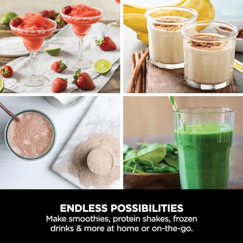 Ninja Blast Portable Blender, 530ml, Leakproof Lid & Sip Spout, Powerful Cordless Mini Blender, Rechargeable, Portable Smoothies, Protein Shakes,