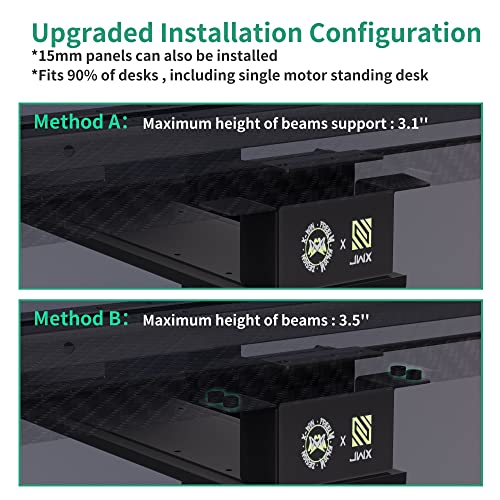 JWX Keyboard Tray Under Desk Slide Out, Large Under Desk Mounted Keyboard Drawer Adjustable Height with Mouse pad & Soft-Touch wristpad for Stand