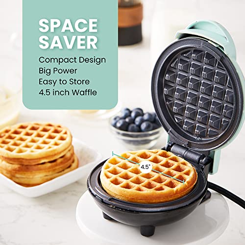 Elite Gourmet EWM015M Electric Nonstick Mini Waffle Maker, Belgian Waffles, Compact Design, Hash Browns, Keto, Snacks, Sandwich, Eggs, Easy to Cl