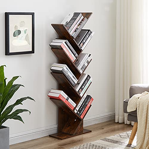 Tree-Shaped Floor-Standing Bookshelf Multifunctional Storage Rack for Home Office Multi-Layer Creative Display Rack