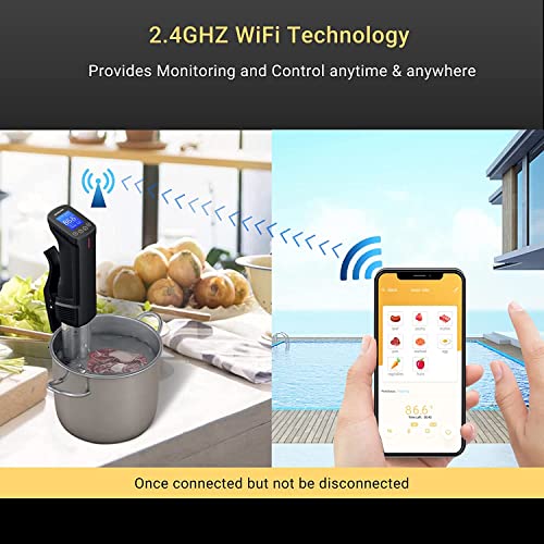 Inkbird ISV-100W Sous Vide WiFi Cooker Immersion Circulator, Temperature Time and Touch Control Sous Vide Machine 1000 Watts