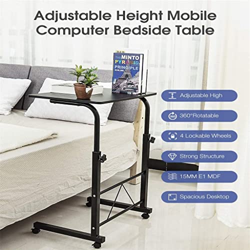 LIRUXUN Height Adjustable Computer Game Desk for Bedroom Laptop Desks Movable Lifting Study Table Wooden Tables Home Furniture (Color : D, Size :