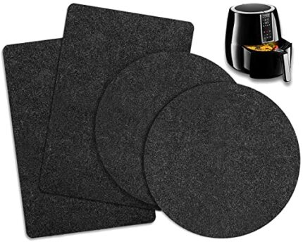 Tendak Heat Resistant Mat for Air Fryer, 4 Pcs Kitchen Heat Protector Mat 2 Shape with Appliance Sliders Function for Ninja Air Fryer, COSORI, To