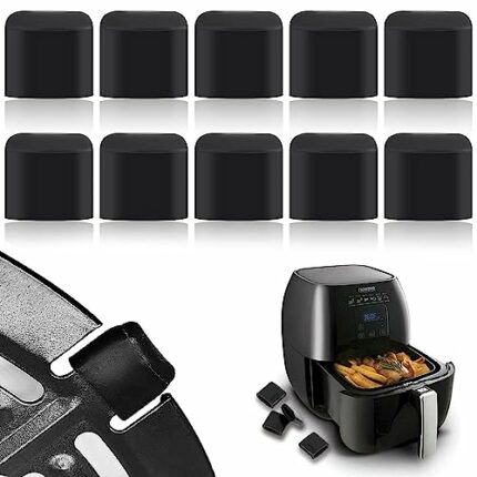 10Pcs Air Fryer Rubber Bumpers, Air Fryer Tray Rubber Feet Non-Scratch Protective Covers for Fryer Grill Pan Plate Replacement Parts Home Kitchen