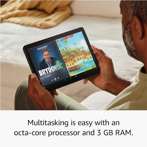 All-new Amazon Fire HD 10 tablet, built for relaxation, 10.1" vibrant Full HD screen, octa-core processor, 3 GB RAM, up to 13-h battery life, lat