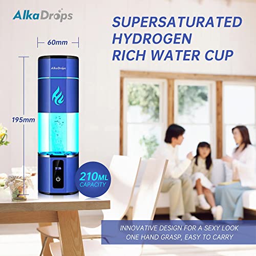 Alkadrops Hydrogen Rich Water Bottle Generator Max Concentration Molecular Up to 5000PPB Portable hydrogen water Maker Machine | PEM Membrane & S