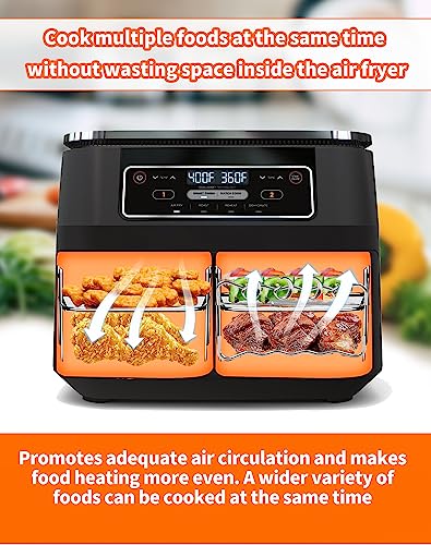 Air Fryer Rack 7Pcs Compatible with Ninja Food Dual Zone Air Fryer AF300UK AF400UK Layered Dehydrator Racks with 4 Skewers Air Fryer Accessories